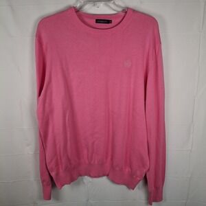 Henri Lloyd Men's 2XL Crew Neck Solid Pink Pullover Sweater Shirt Long Sleeve